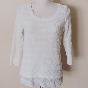 Loft knobby lace hem sweater size medium